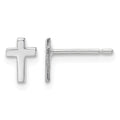 10k White Gold Polished Cross Post Earrings