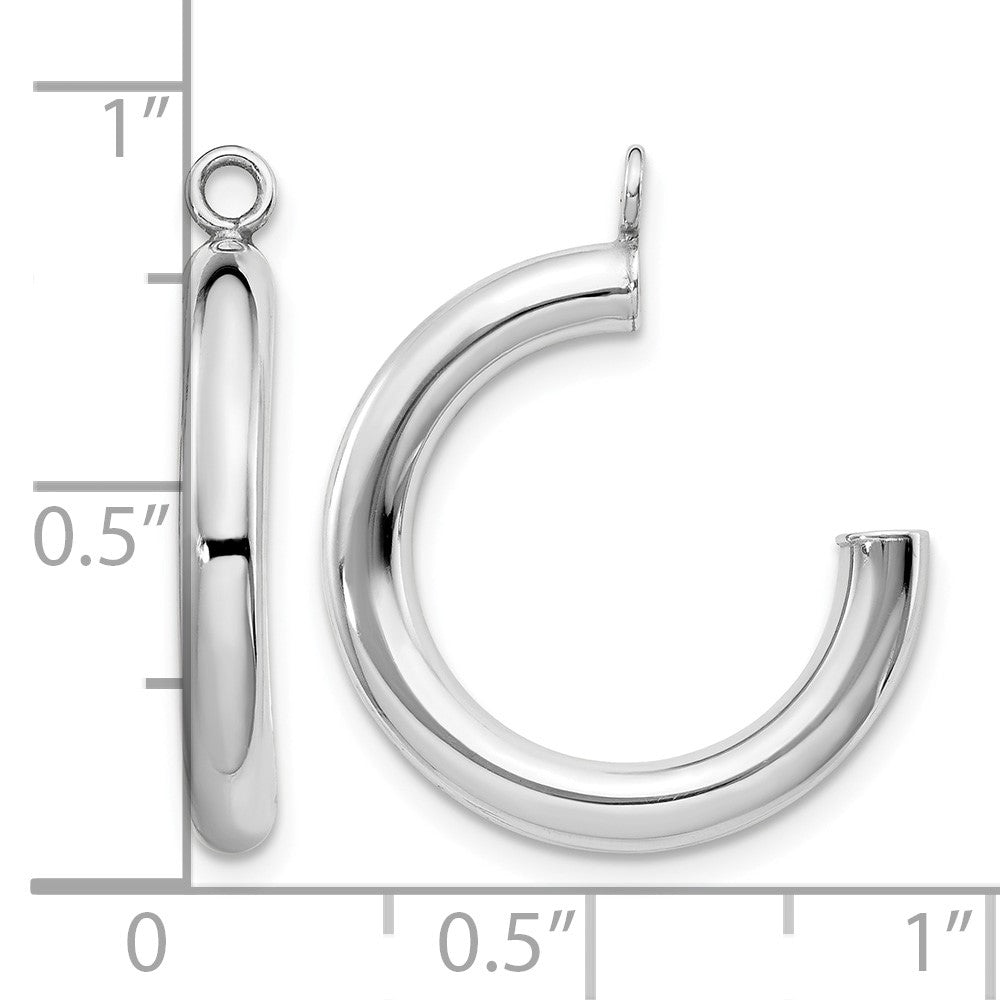 10k White Gold Polished Tube Hoop Earring Jackets