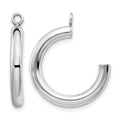 10k White Gold Polished Tube Hoop Earring Jackets