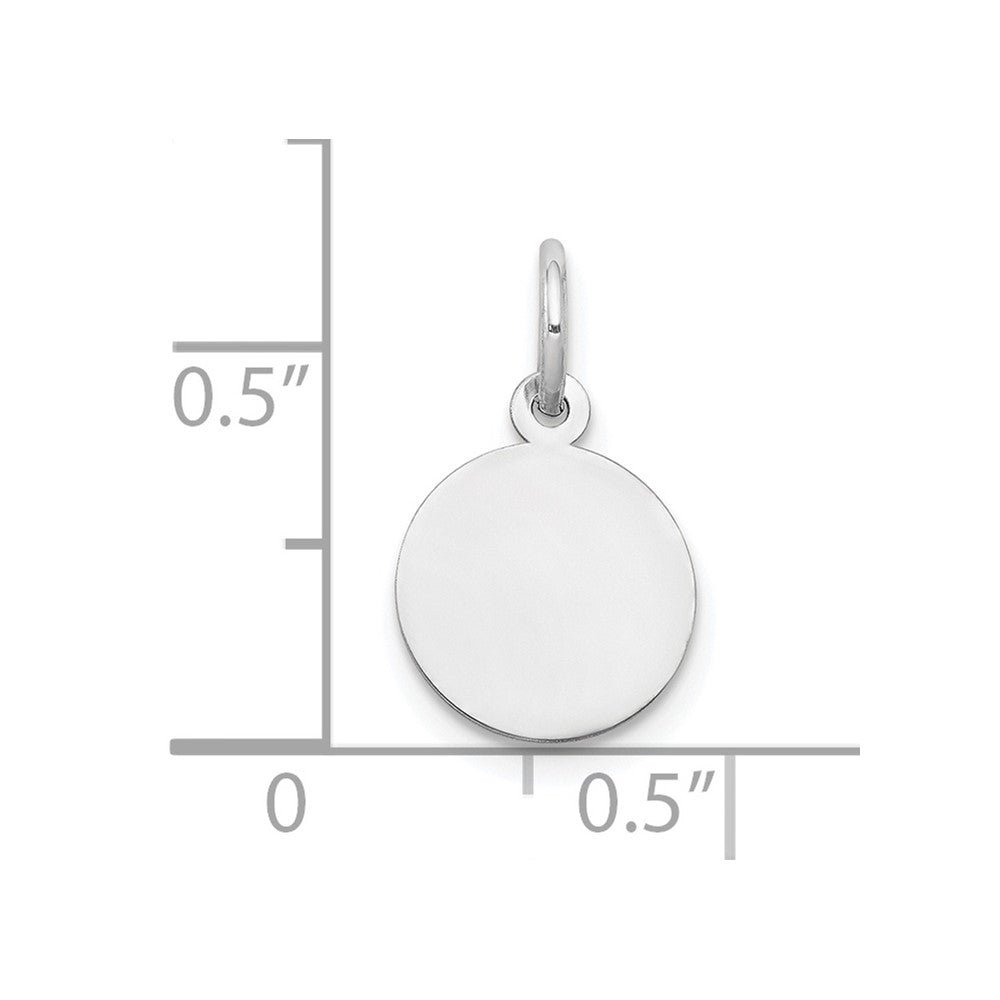 10K White Gold Plain .013 Gauge Circular Engravable Disc Charm