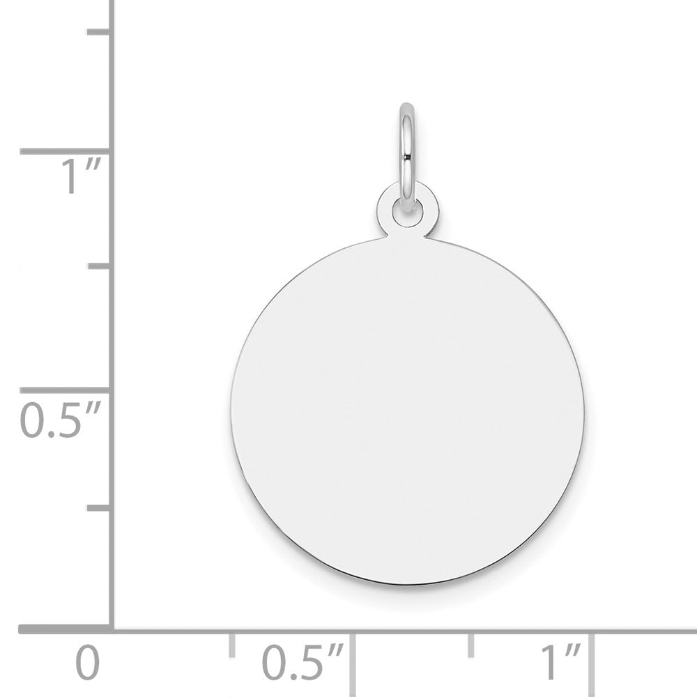 10K White Gold Plain .018 Gauge Circular Engravable Disc Charm