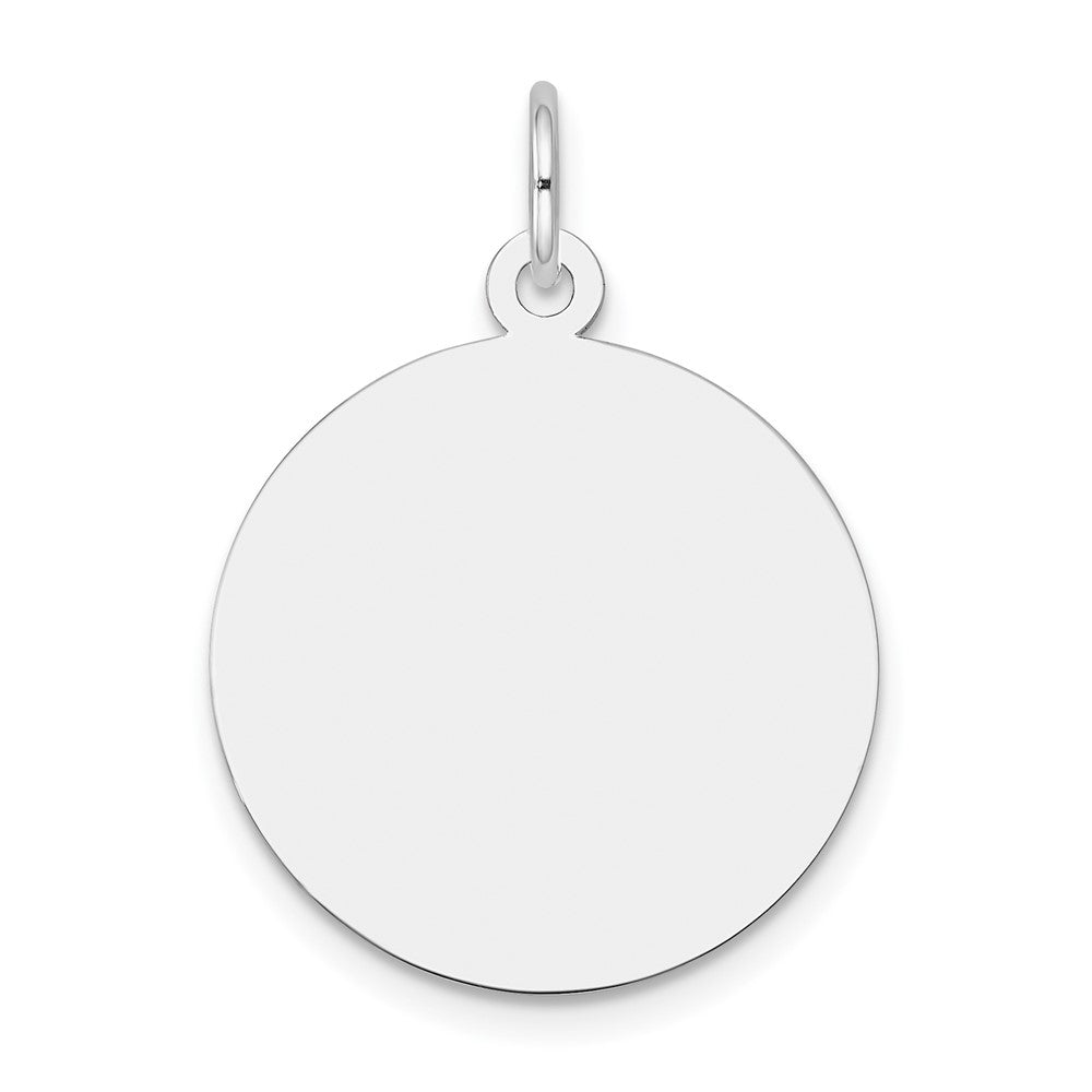 10K White Gold Plain .013 Gauge Circular Engravable Disc Charm