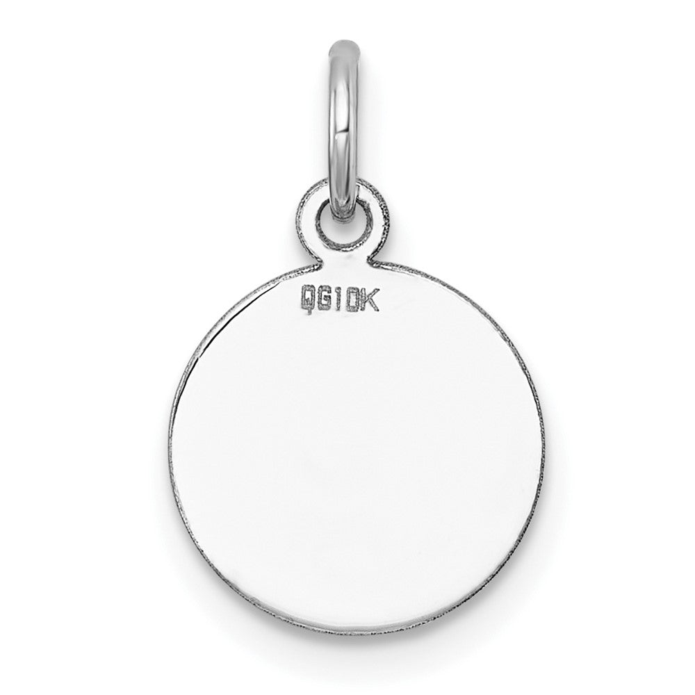 10K White Gold Plain .013 Gauge Circular Engravable Disc Charm