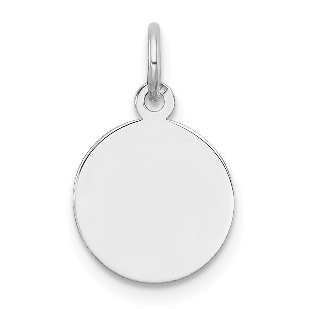 10K White Gold Plain .013 Gauge Circular Engravable Disc Charm