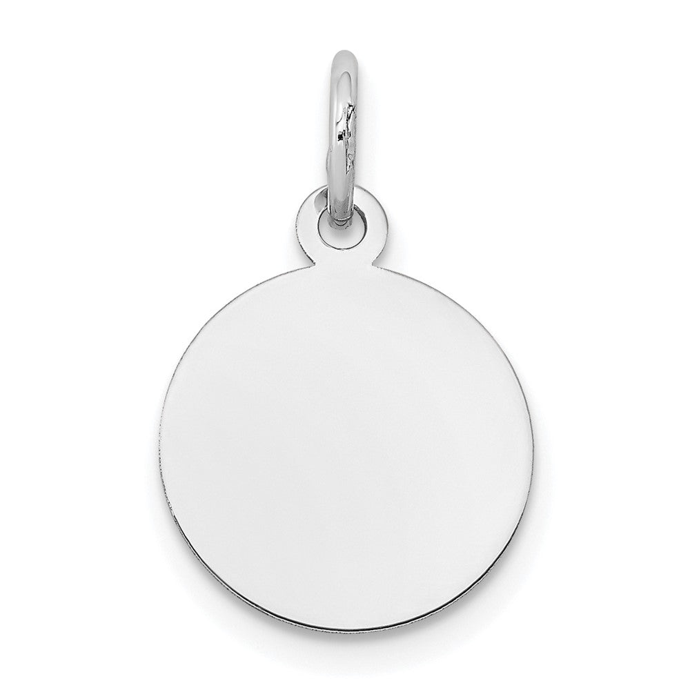 10K White Gold Plain .027 Gauge Circular Engravable Disc Charm
