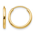 10k 1.5mm Polished Round Endless Hoop Earrings