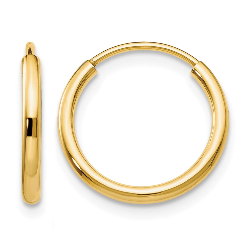 10k 1.5mm Polished Round Endless Hoop Earrings