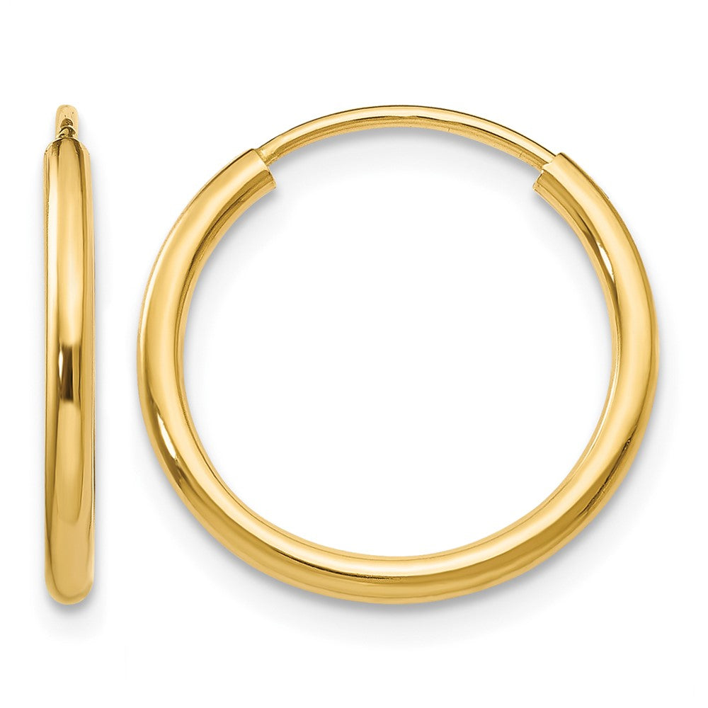 10k 1.5mm Polished Round Endless Hoop Earrings