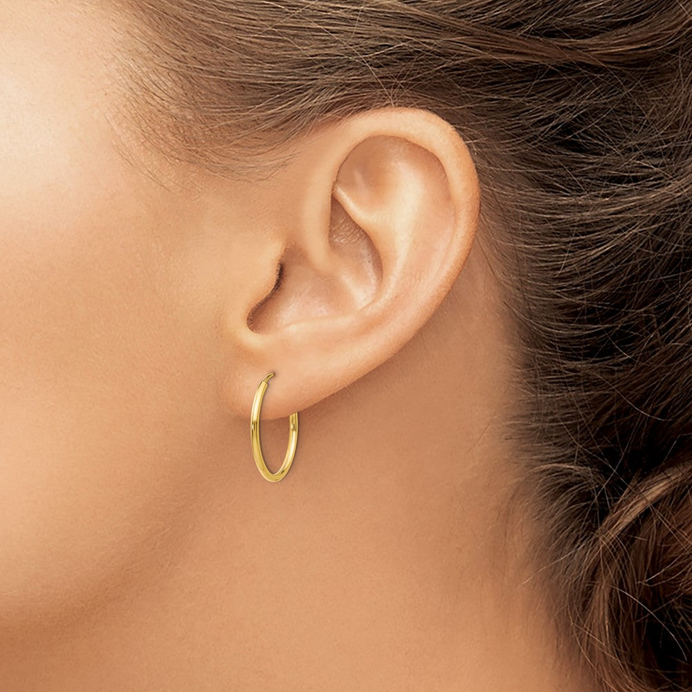 10k 1.5mm Polished Round Endless Hoop Earrings