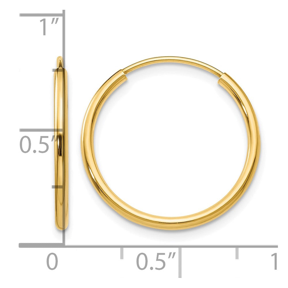 10k 1.5mm Polished Round Endless Hoop Earrings