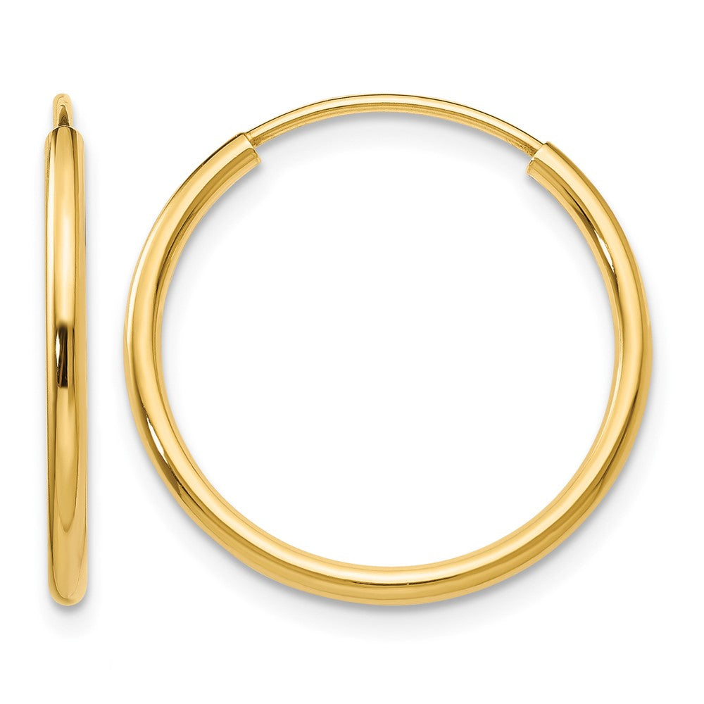 10k 1.5mm Polished Round Endless Hoop Earrings