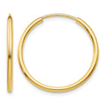 10k 1.5mm Polished Round Endless Hoop Earrings