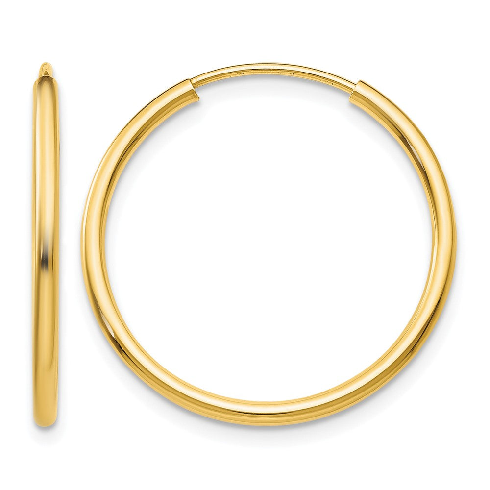 10k 1.5mm Polished Round Endless Hoop Earrings