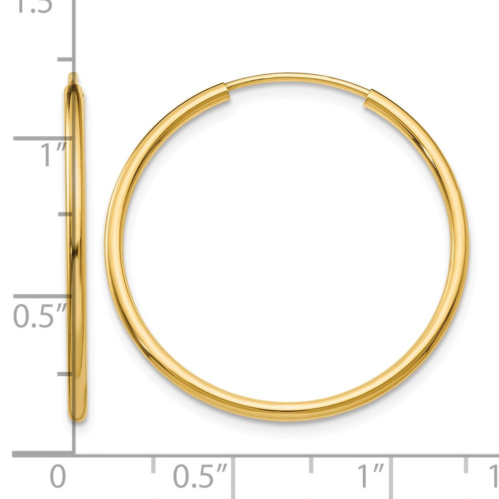 10k 1.5mm Polished Round Endless Hoop Earrings