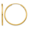 10k 1.5mm Polished Round Endless Hoop Earrings
