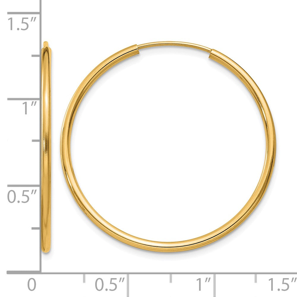 10k 1.5mm Polished Round Endless Hoop Earrings