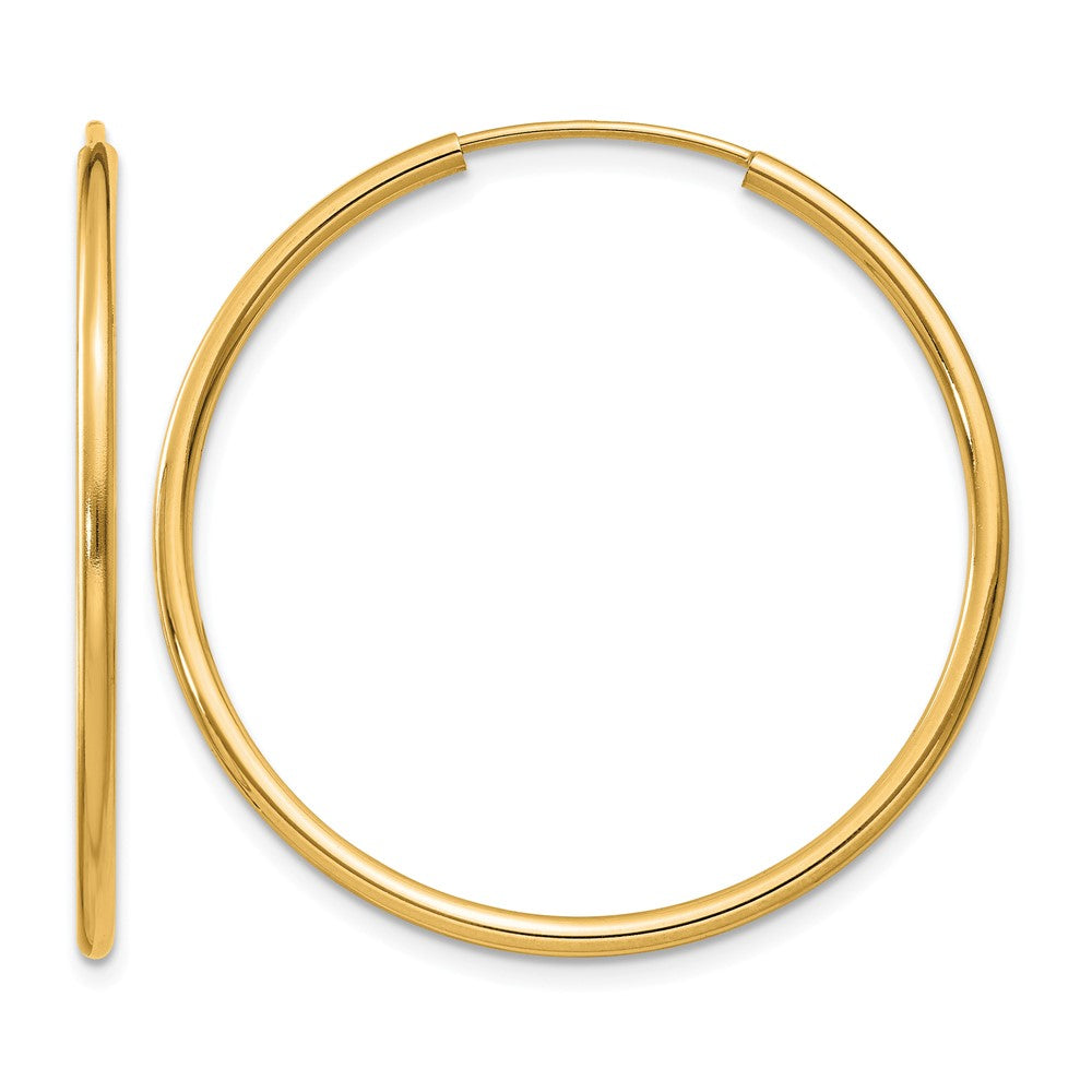 10k 1.5mm Polished Round Endless Hoop Earrings