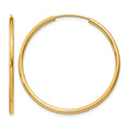 10k 1.5mm Polished Round Endless Hoop Earrings