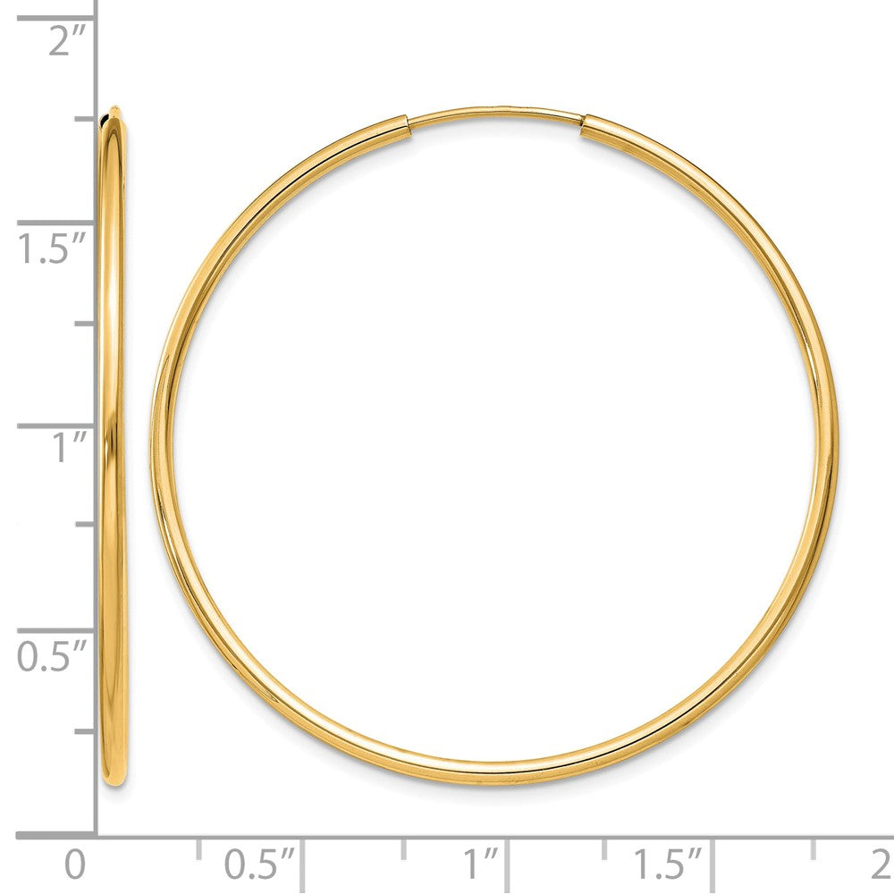 10k 1.5mm Polished Round Endless Hoop Earrings