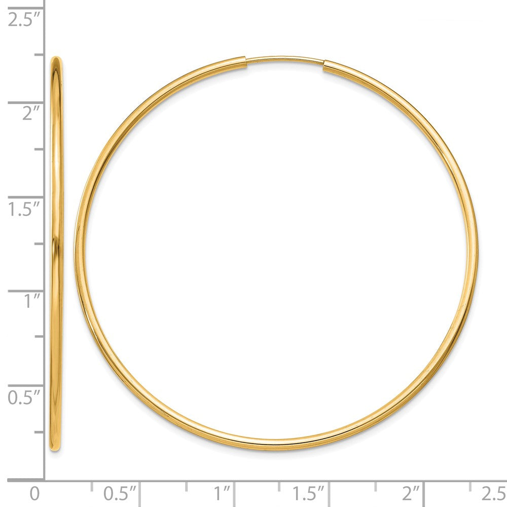 10k 1.5mm Polished Round Endless Hoop Earrings