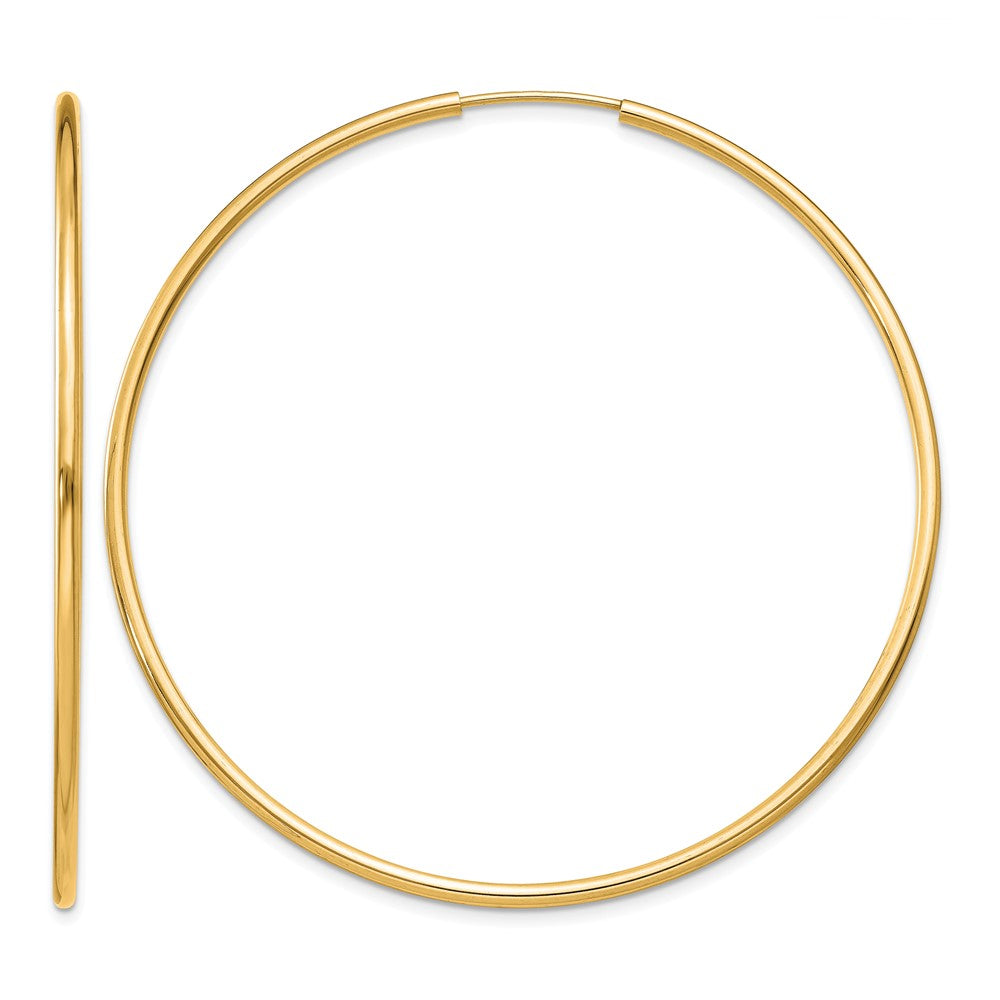 10k 1.5mm Polished Round Endless Hoop Earrings
