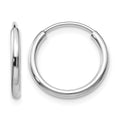 10k White Gold 1.5mm Polished Endless Hoop Earrings