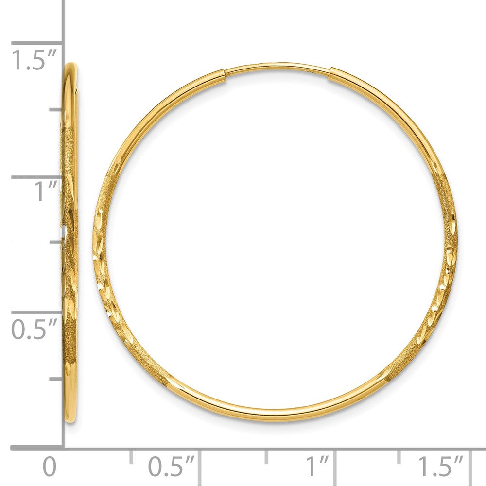 10k 1.25mm Diamond-cut Endless Hoop Earring