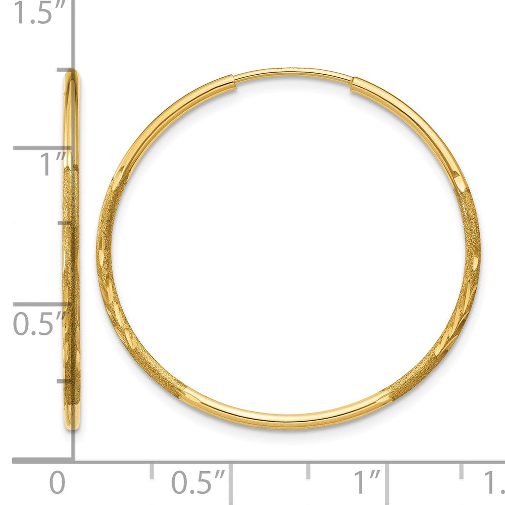 10k 1.25mm Diamond-cut Endless Hoop Earring