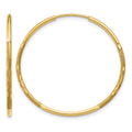 10k 1.25mm Diamond-cut Endless Hoop Earring