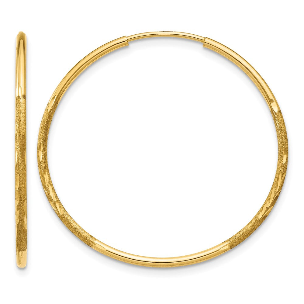 10k 1.25mm Diamond-cut Endless Hoop Earring