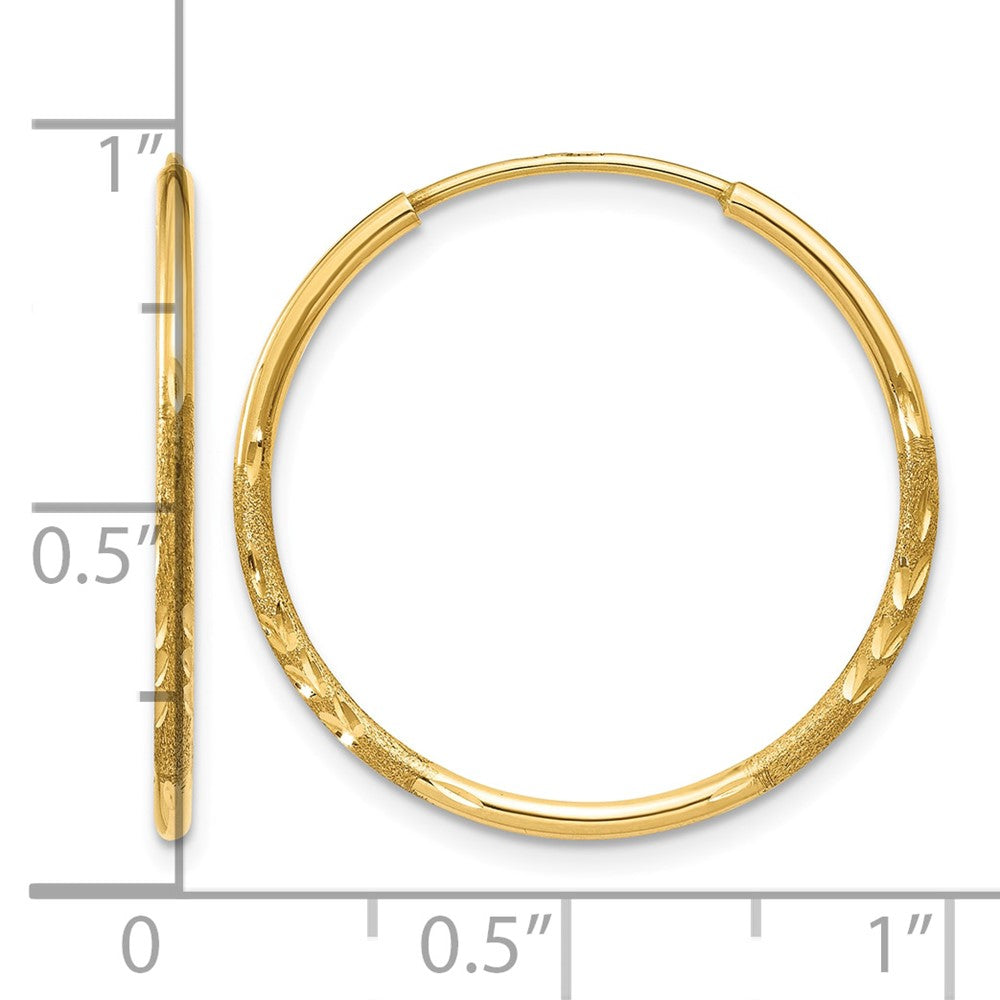 10k 1.25mm Diamond-cut Endless Hoop Earring
