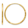 10k 1.25mm Diamond-cut Endless Hoop Earring