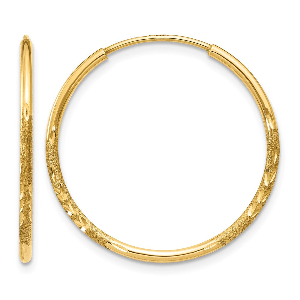 10k 1.25mm Diamond-cut Endless Hoop Earring