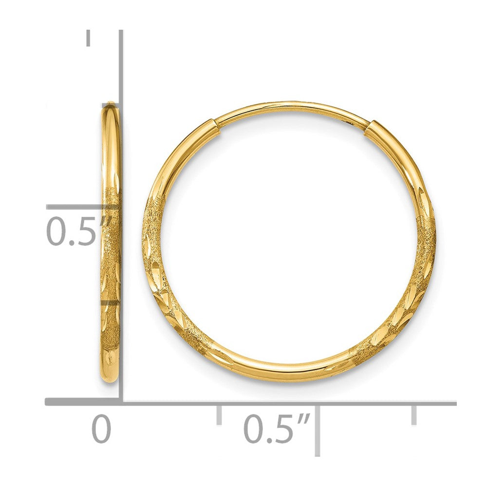 10k 1.25mm Diamond-cut Endless Hoop Earring