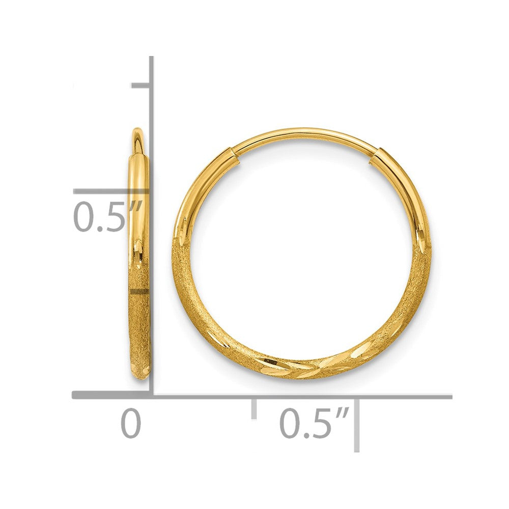 10k 1.25mm Diamond-cut Endless Hoop Earring