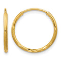 10k 1.25mm Diamond-cut Endless Hoop Earring