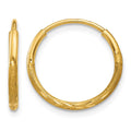 10k 1.25mm Diamond-cut Endless Hoop Earring