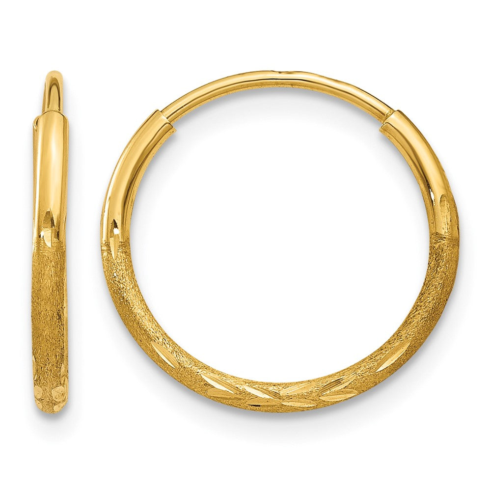 10k 1.25mm Diamond-cut Endless Hoop Earring