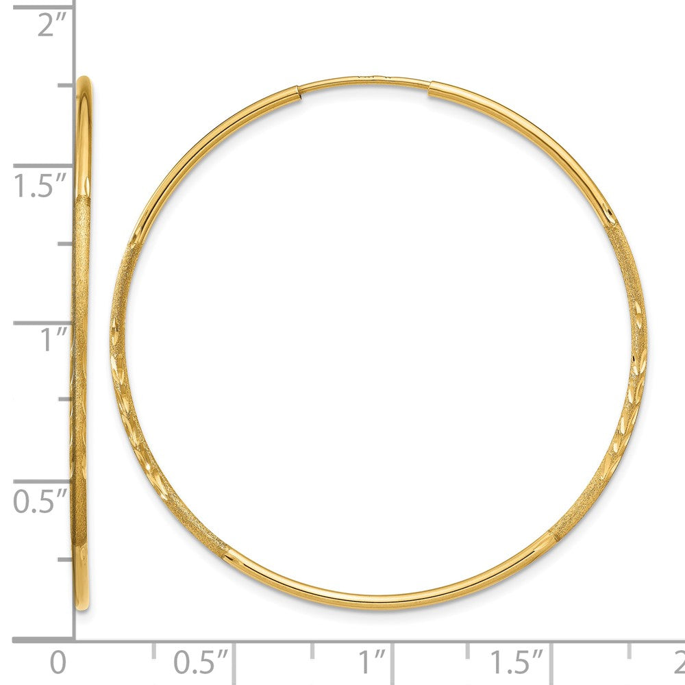 10k 1.25mm Diamond-cut Endless Hoop Earring