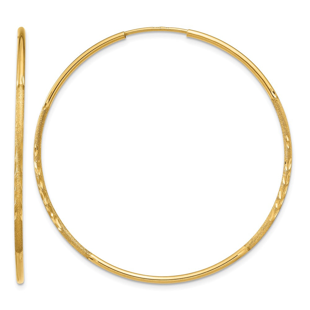10k 1.25mm Diamond-cut Endless Hoop Earring