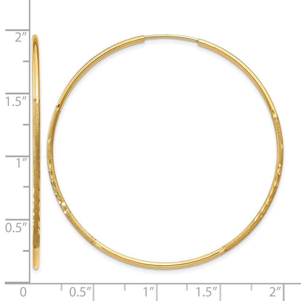 10k 1.25mm Diamond-cut Endless Hoop Earring