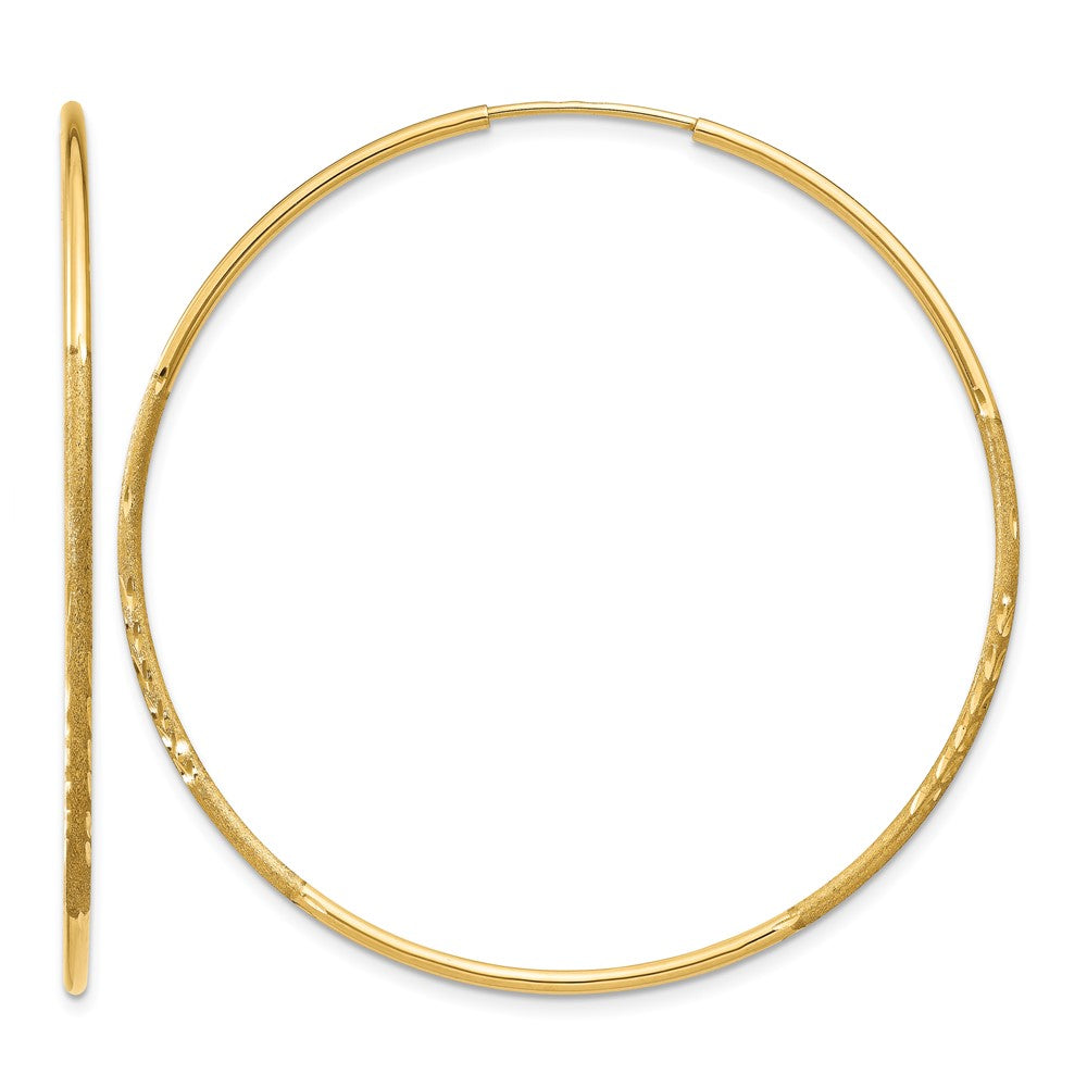 10k 1.25mm Diamond-cut Endless Hoop Earring