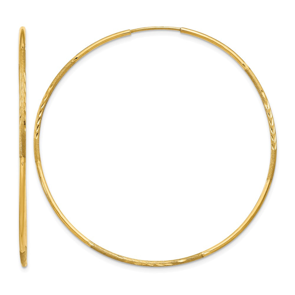 10k 1.25mm Diamond-cut Endless Hoop Earring