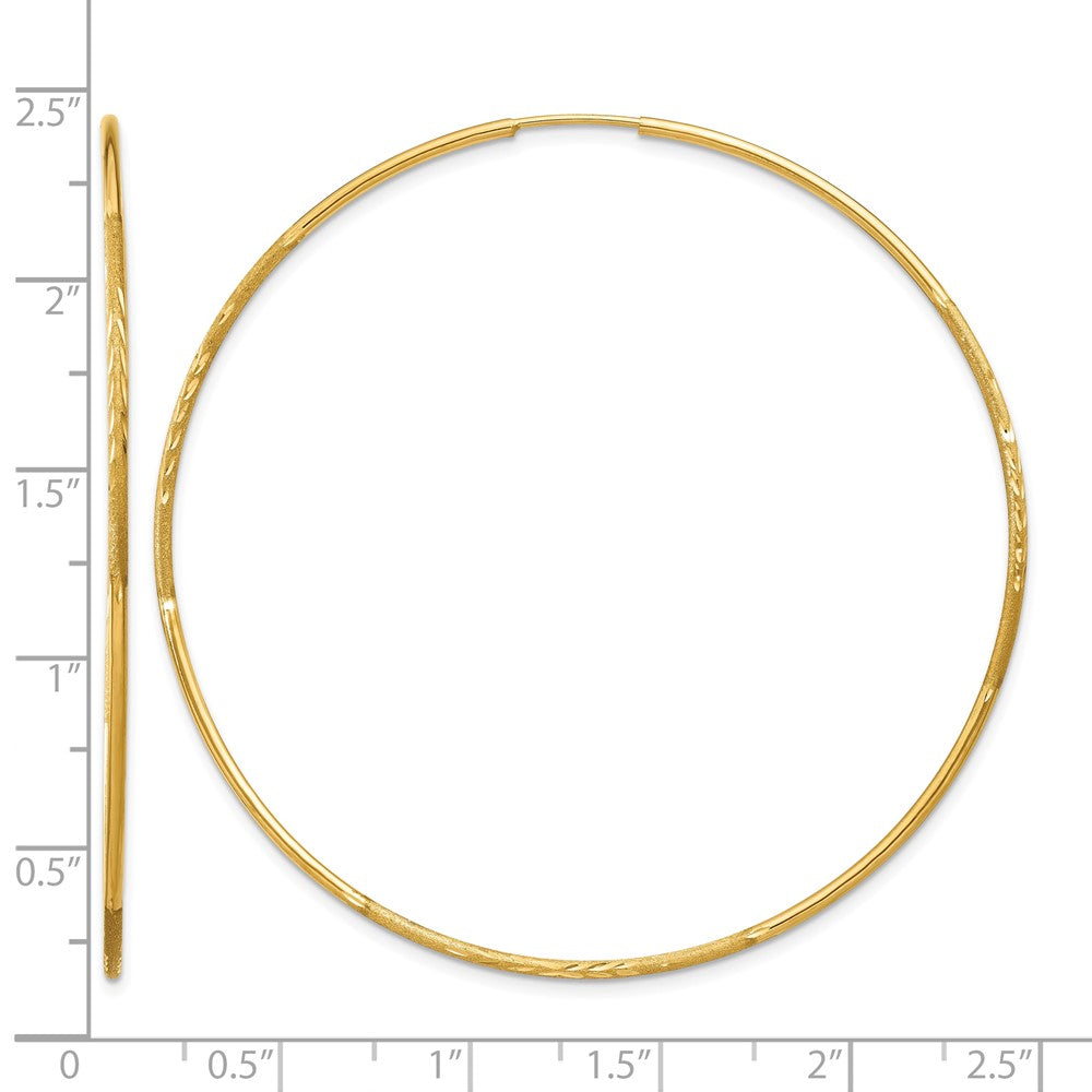 10k 1.25mm Diamond-cut Endless Hoop Earring