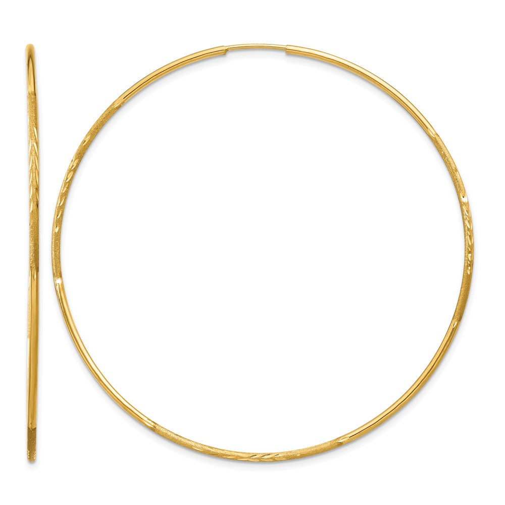 10k 1.25mm Diamond-cut Endless Hoop Earring
