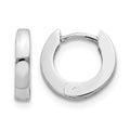 10k White Gold Polished Round Hinged Hoop Earrings
