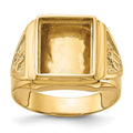 10k Men's Polished and Textured Masonic Ring Mounting