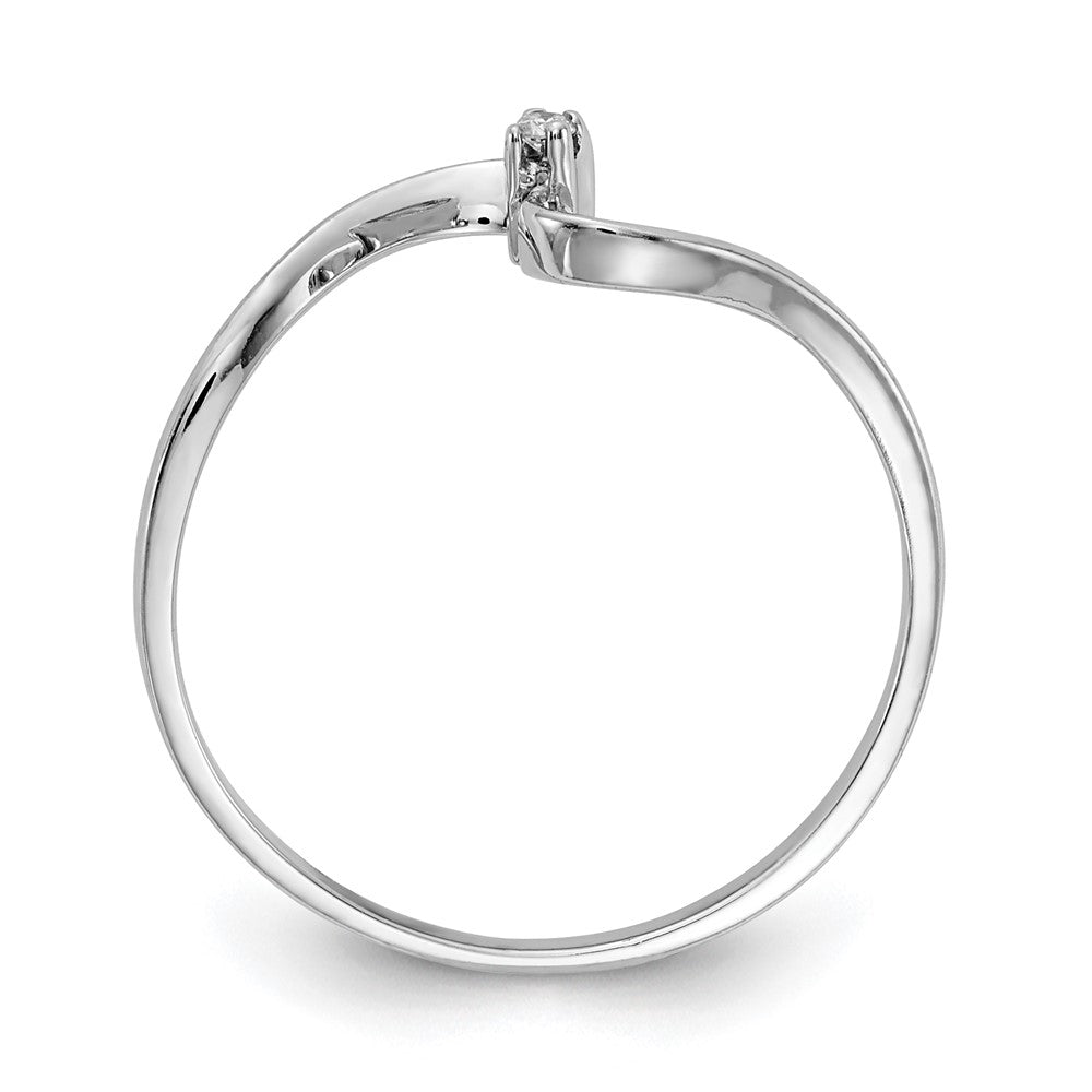 10K White Gold Polished .01ct. Diamond Ring Mounting