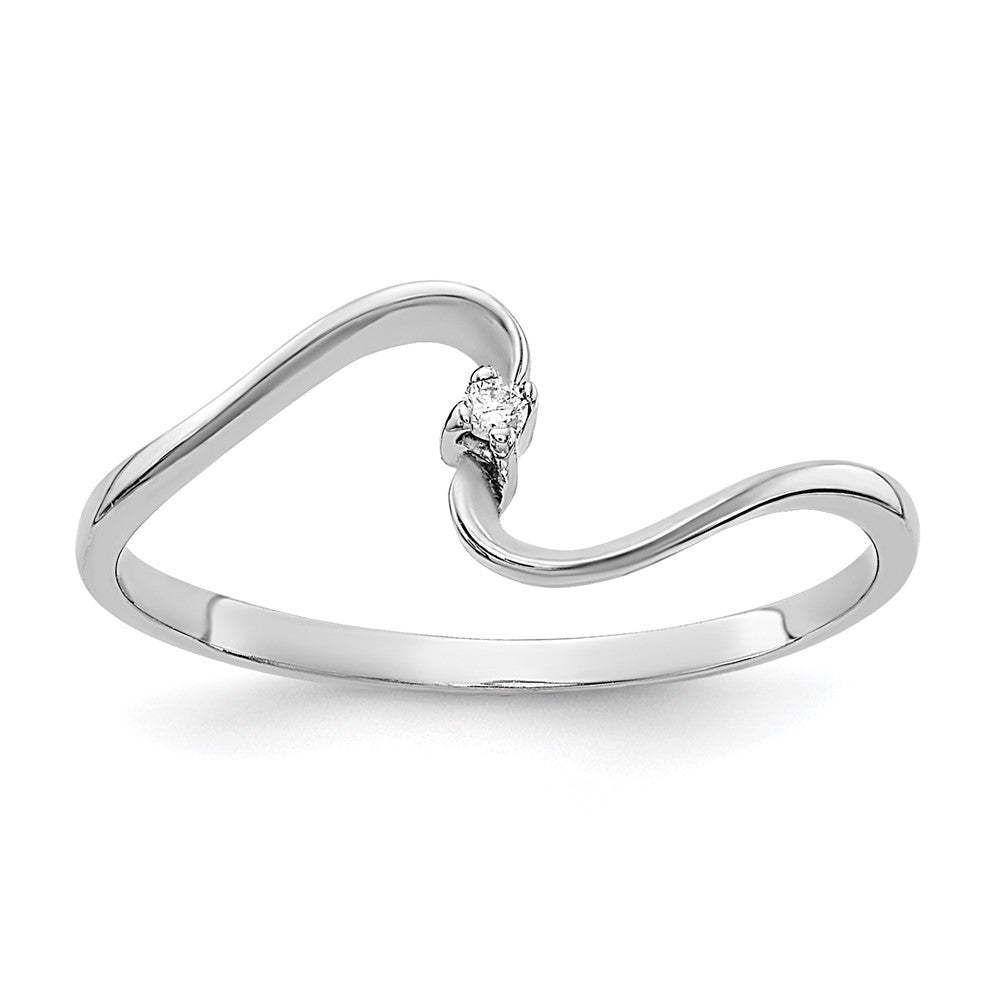 10K White Gold Polished .01ct. Diamond Ring Mounting