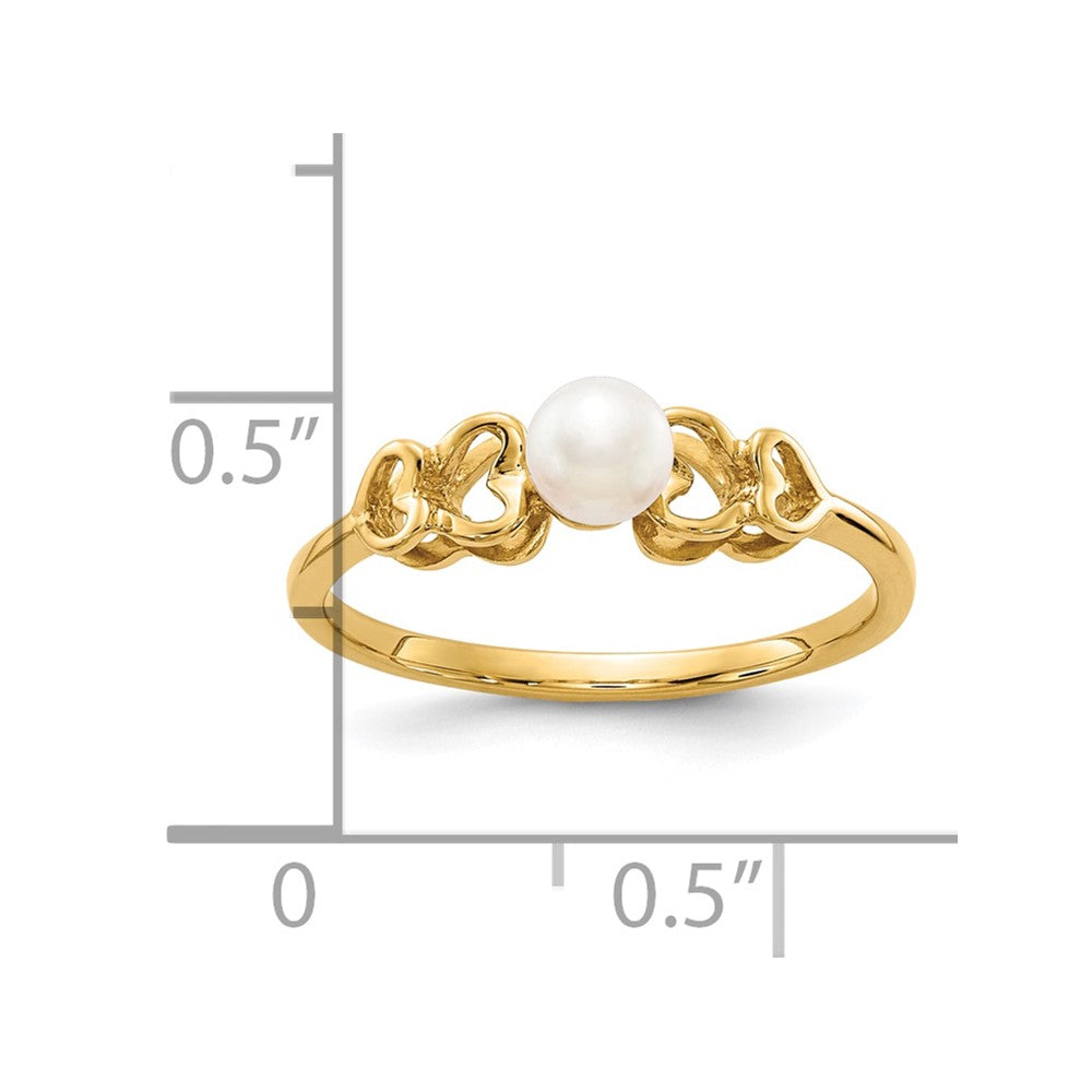 10K 4mm FW Cultured Pearl Ring